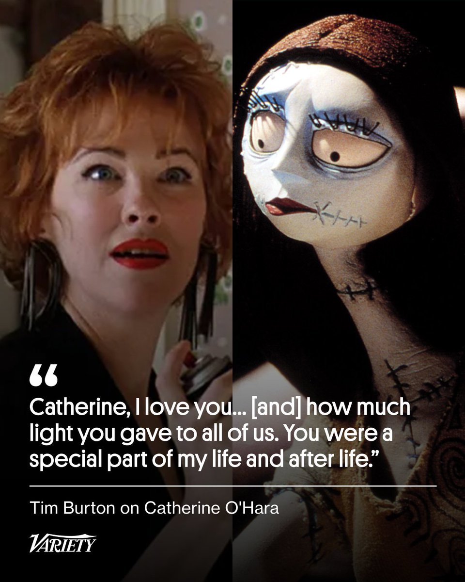 Tim Burton pays tribute to Catherine O'Hara:

"Catherine, I love you... [and] how much light you gave to all of us. You were a special part of my life and after life."

variety.com/2026/tv/news/c…