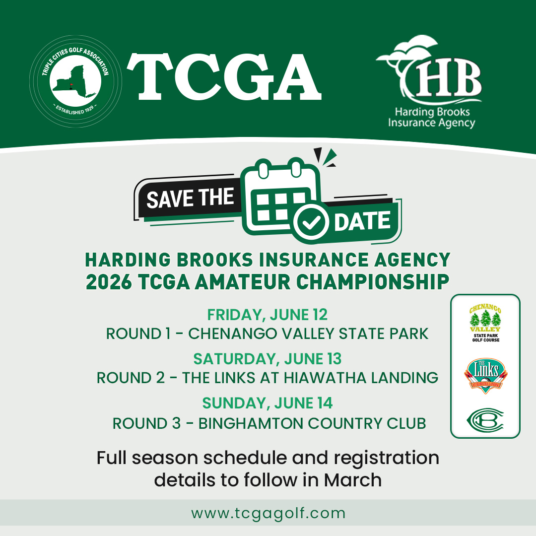 We are very excited to announce the dates and venues for the 97th Harding Brooks Insurance Agency TCGA Amateur Championship!

🏌️‍♂️Make sure to Save the Date🏌️‍♂️

Full event schedules will be released in the coming months, stay tuned and subscribe to our email list on our website!