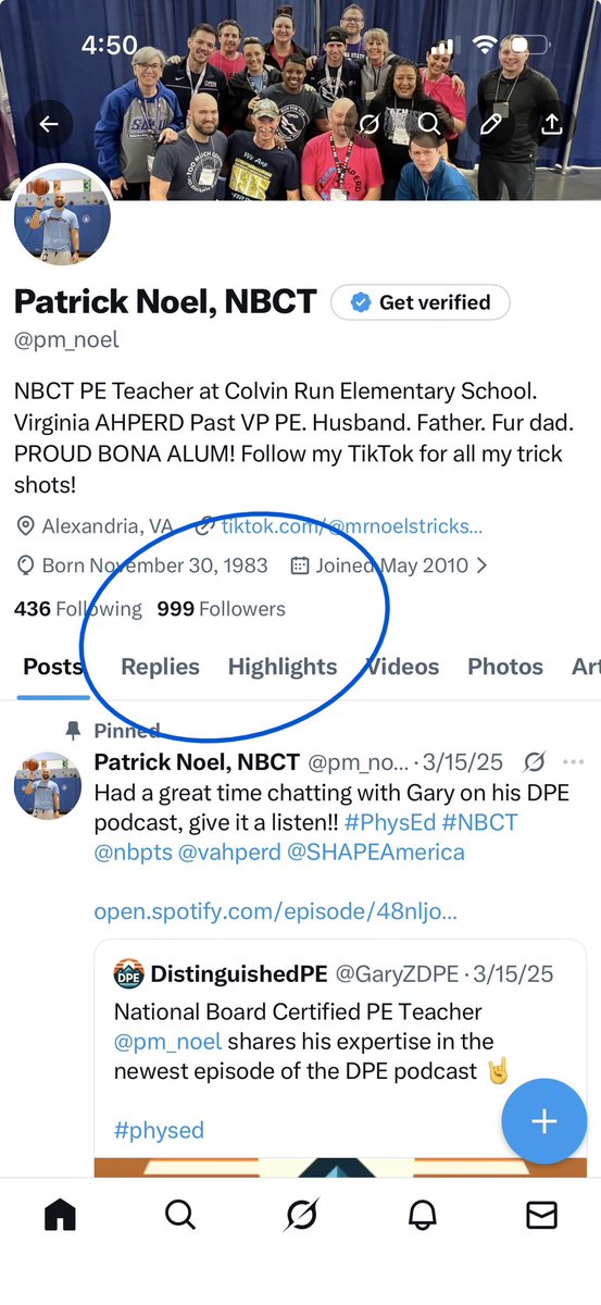 Patrick Noel, NBCT tweet media