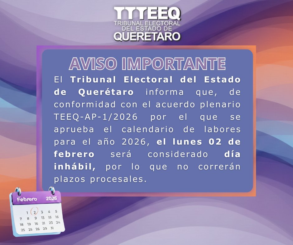 Aviso de día inhábil.🗓️📢