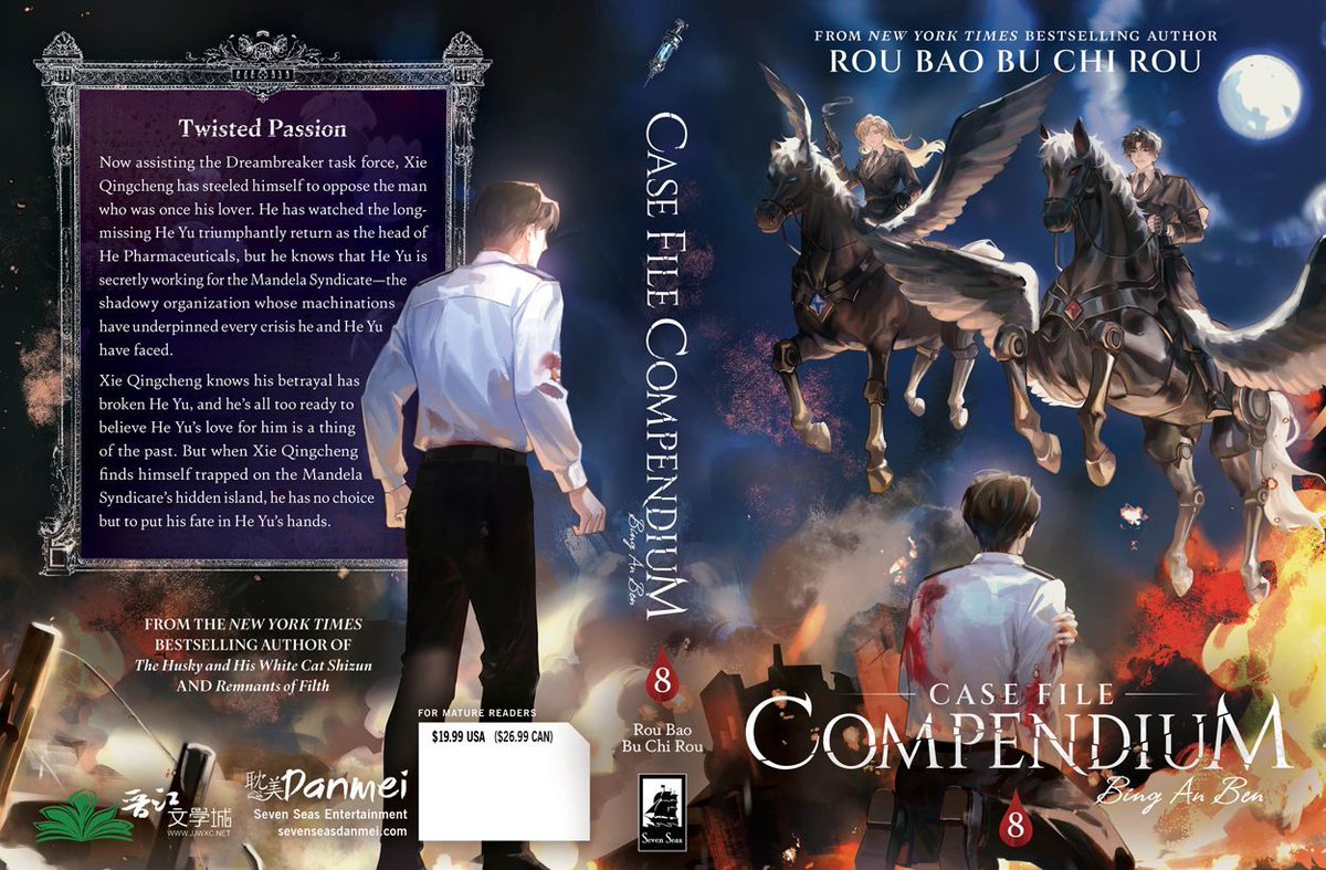 gomanga's tweet photo. New #danmei cover reveal! ✨ CASE FILE COMPENDIUM: BING AN BEN (NOVEL) Vol. 8 by Rou Bao Bu Chi Rou—cover + interior art by @whiteislife_4! #SevenSeasDanmei #CaseFileCompendium #BingAnBen #BAB

Out in English print/digital May 2026—pre-order now:
https://t.co/Qs6PzvGTEg https://t.co/iGwyu5OSiN