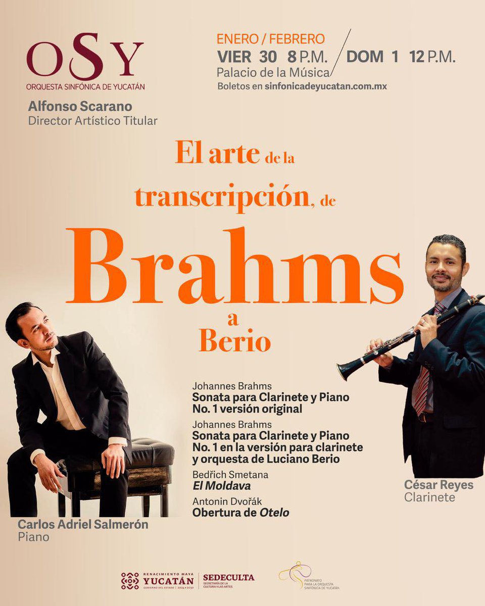 Really in love with the project 𝐓𝐡𝐞 𝐚𝐫𝐭 𝐨𝐟 𝐓𝐫𝐚𝐧𝐬𝐜𝐫𝐢𝐩𝐭𝐢𝐨𝐧: besides 𝐁𝐫𝐚𝐡𝐦𝐬/𝐁𝐞𝐫𝐢𝐨 of today Fri 30 Jan and Sun 1 Feb, in May we go for 𝐌𝐮𝐬𝐬𝐨𝐫𝐠𝐬𝐤𝐲/𝐑𝐚𝐯𝐞𝐥 Pictures and in October 𝐏𝐨𝐮𝐥𝐞𝐧𝐜/𝐁𝐞𝐫𝐤𝐞𝐥𝐞𝐲 #osy #alfonsoscaranoconductor