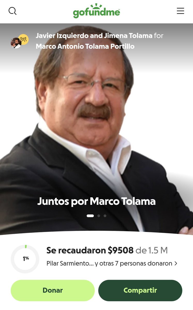 AlertaF1's tweet image. 🙏🏻 Toda la buena vibra a Don Marco Tolama para que se recupere pronto y si está dentro de sus posibilidades, ojalá que puedan apoyar a su familia con los gastos o al menos compartir este link de Go Fund Me.

gofundme.com/f/juntos-por-m…