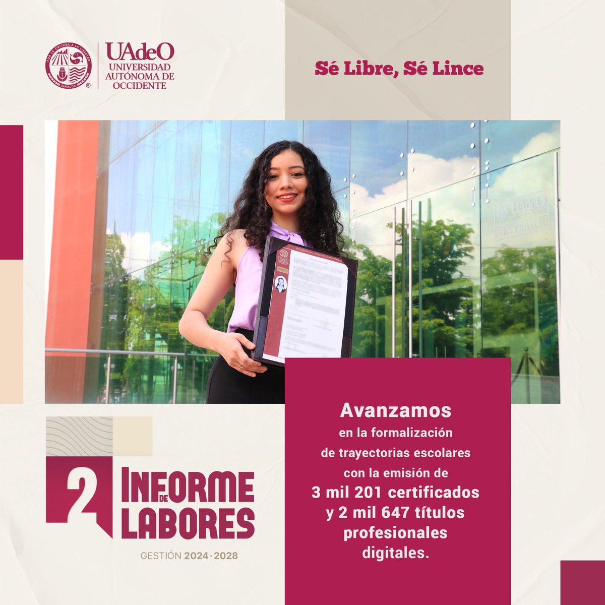 En el segundo año de la Gestión 2024-2028 que encabeza el Rector, Dr. Pedro Flores Leal, innovamos en certificación y titulación para la formalización de trayectorias escolares de egresados. Emitimos 3 mil 201 certificados y 2 mil 647 títulos profesionales de forma ágil y segura.