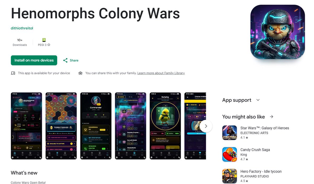 🚀 HYPE ALERT 🚀

🔥 Henomorphs Colony Wars jest JUŻ DOSTĘPNE w Google Play w trybie Early Access!

👉 Pobierz grę teraz i wejdź do akcji przed oficjalną premierą
👉 Testuj nowe funkcje jako pierwszy
👉 Miej realny wpływ na rozwój gry 💪

⚠️ To wciąż wersja testowa — mogą pojawić