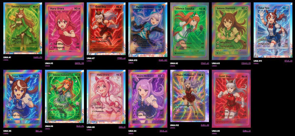 That’s all the UMA Series 1 NFTs gone!

No replies on the last giveaway, so we burnt the last two… 🔥 

If you’ve got one of the 11 NFTs then hold them tight. 

🐴 🏃‍♀️ 💨 

Still waiting for <a href="/MagicEden/">Magic Eden 🪄</a> to verify the collection… 

magiceden.io/marketplace/7w…