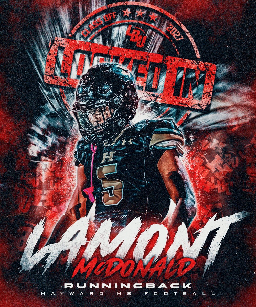 LBUTraining's tweet image. 🚨LBU SHOWCASE ANNOUNCEMENT 🚨
Another One of the TOP-RANKED RUNNINGBACKS in the Class of 2027 is officially LOCKED IN 🔒💥

Lamont McDonald @mont2oochi_2 
Runningback 
Hayward HS
@HHSFarmersFB @CoachVHart 
🎯 LBU Showcase
⏰ Time to go to work.

#LBU #LBUpt #LBvRBshowcase