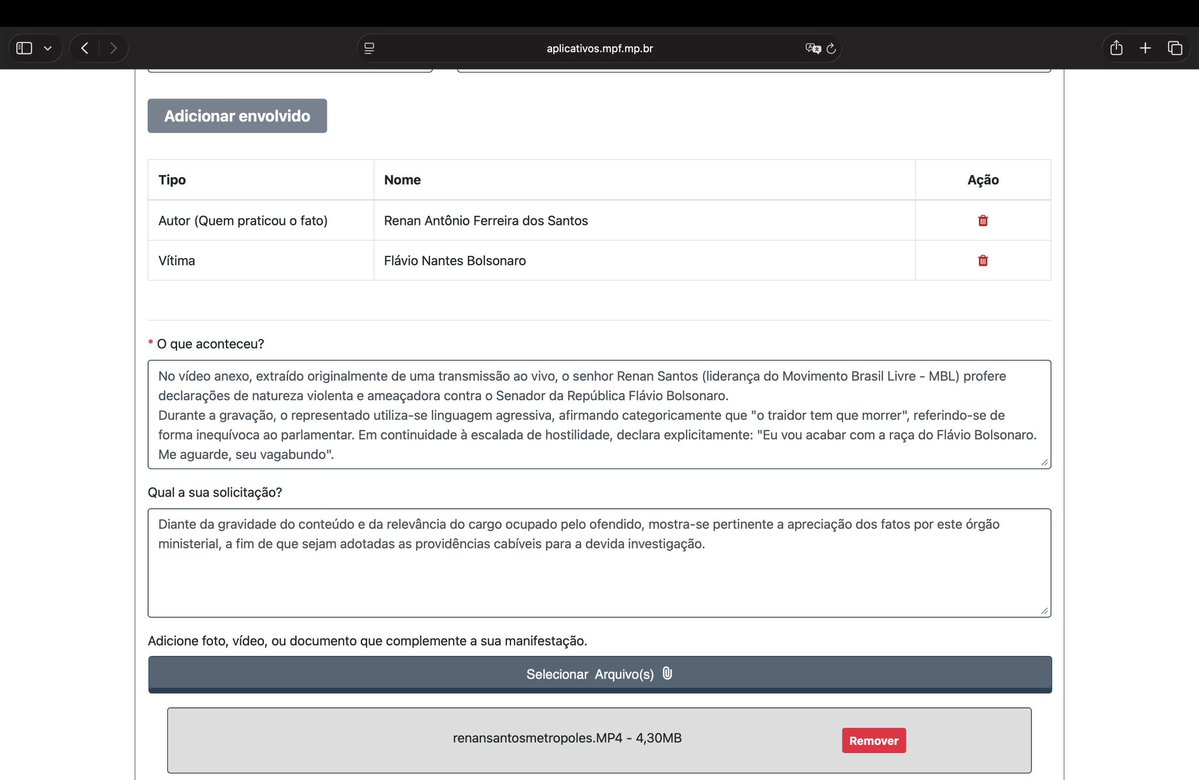 FernandoHoliday's tweet image. Acabei de denunciar o líder do MBL ao MPF pelas ameaças de morte feitas contra @FlavioBolsonaro!

Nada vai nos impedir de mudar esse país.