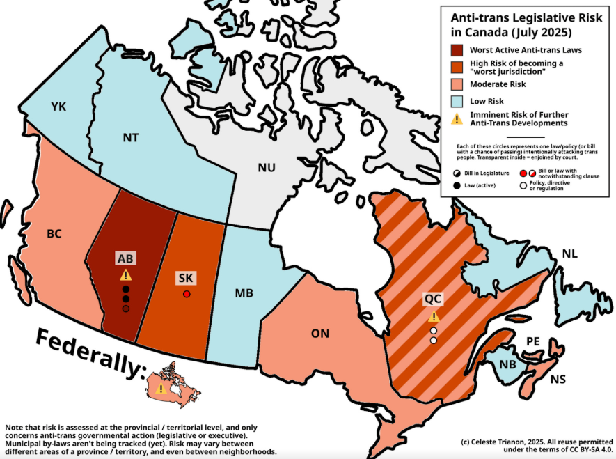 theserfstv's tweet photo. Anti-LGBTQ+ legislation currently implemented or passing in Canada https://t.co/rsmWVRXcKv