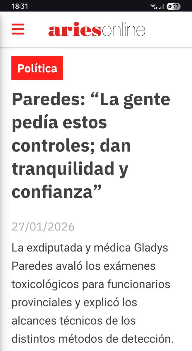 🗣️ENTREVISTA🎙️
👉🏽Por los exámenes toxicológicos para funcionarios provinciales👇🏼
 ariesonline.com.ar/contenido/1874…