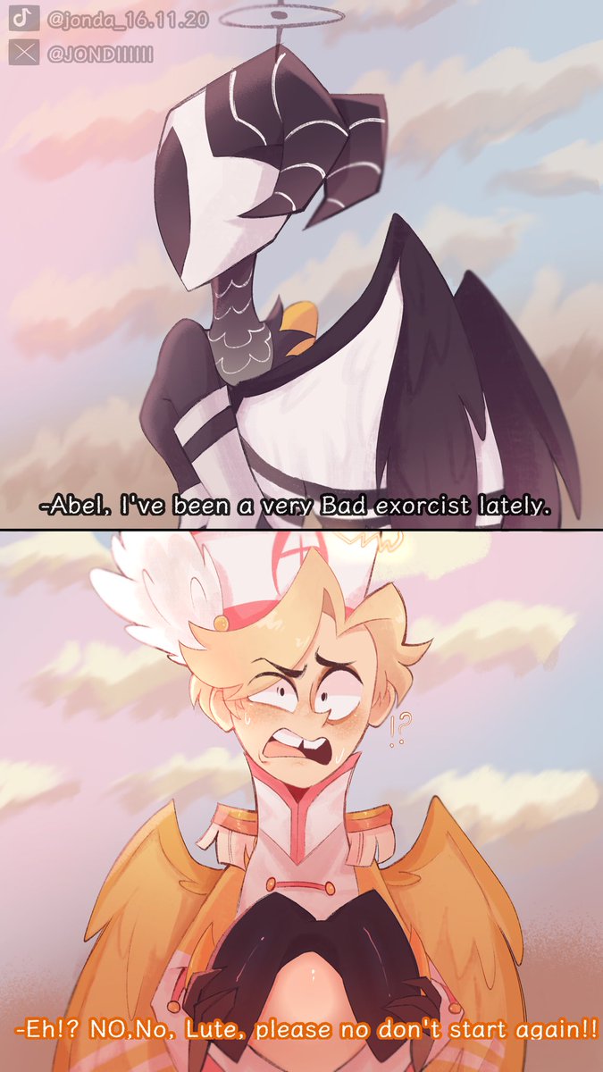 JONDIIIIII's tweet photo. The poor boy is already quite traumatized🫩

#holyblades #HOLYWARRIOR #HazbinHotelAbel #HazbinHotelLute #Abelxlute https://t.co/rwzTt6C14c