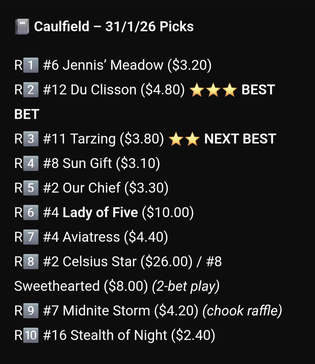 MultiTrackMhm's tweet photo. #Caulfield #HorseRacing #BestBet https://t.co/EsIiUnIcko