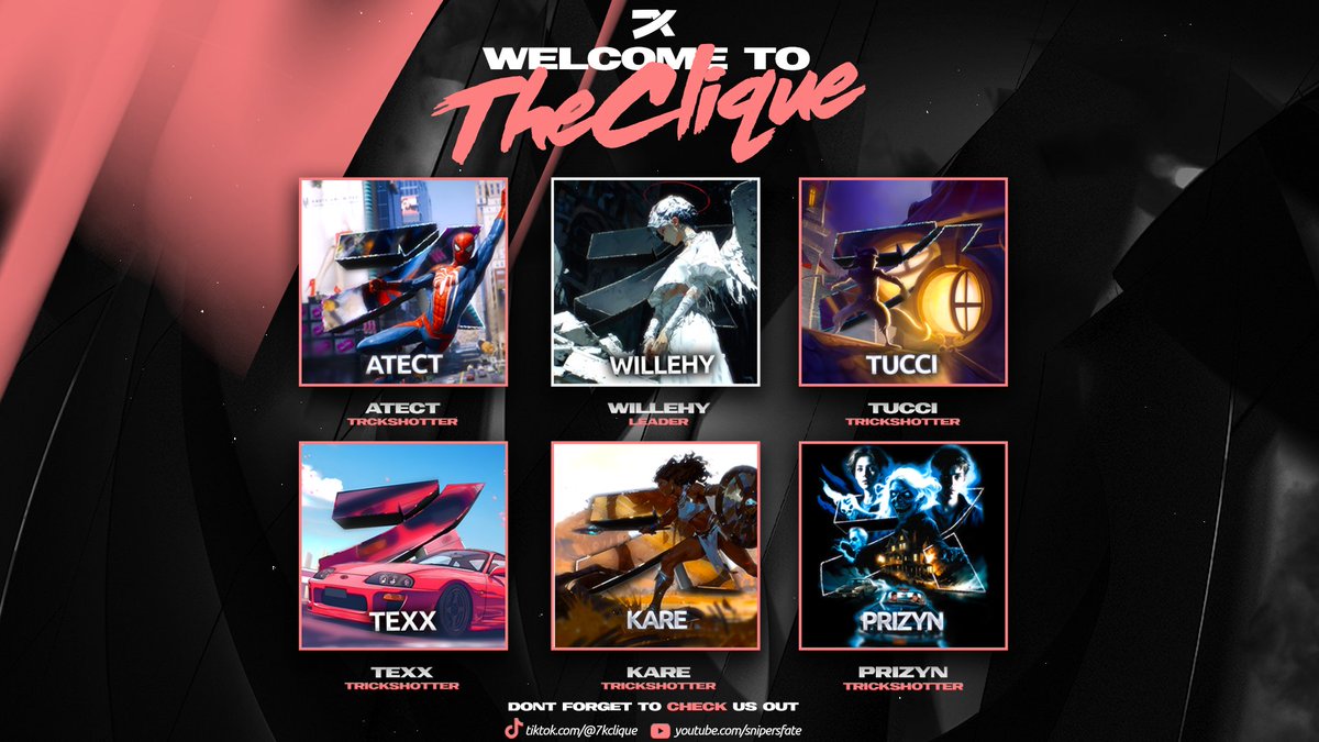 Welcome our new Trickshotters to the 7k fam
&amp; Congrats to <a href="/Willehy_/">Trust Wꪱᩴllehy⁷ᵏ</a> on the Lead promotion !! 

#7kSzn