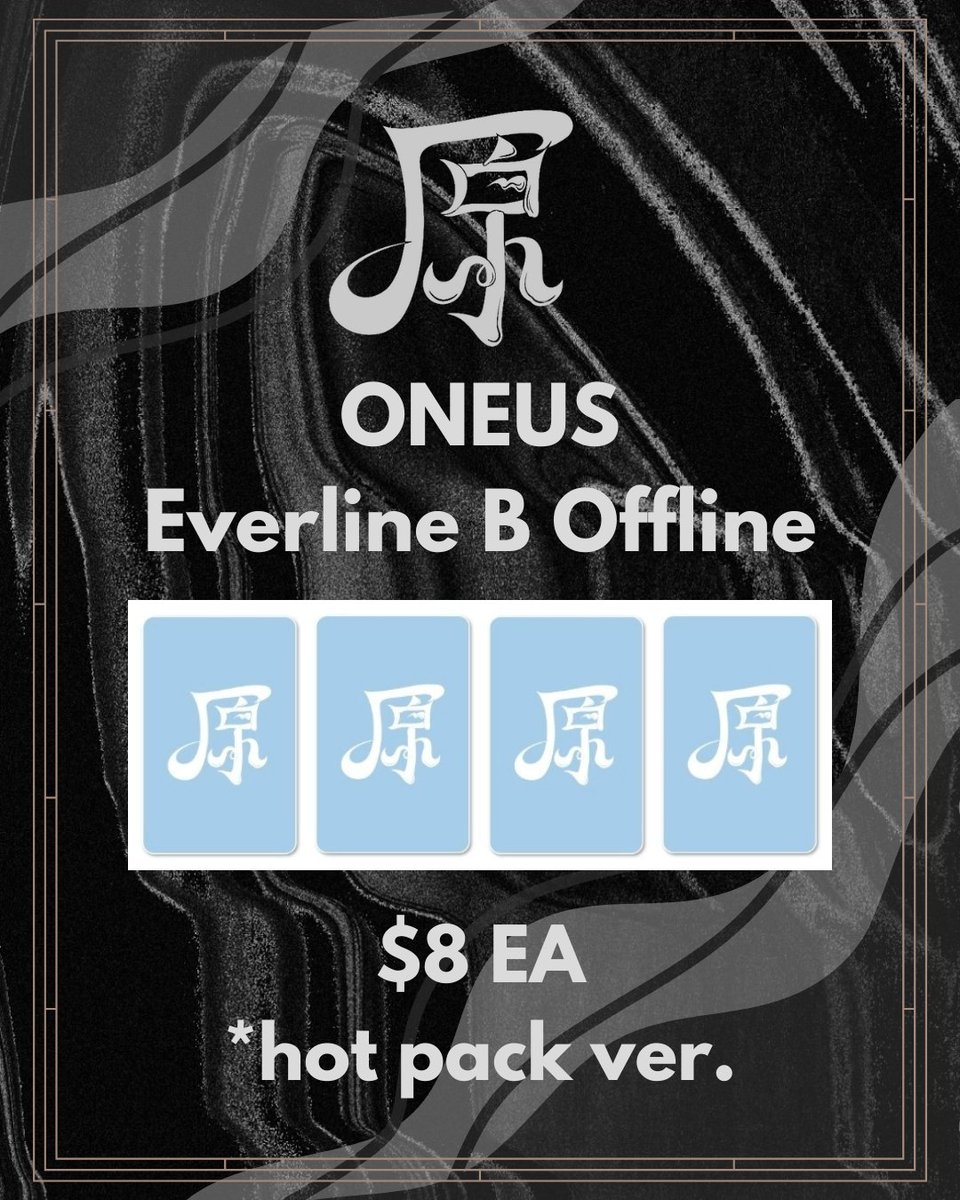 [[USA/WW GO]] ONEUS 原 Single Album everline B Offline 

☄️ $8 POB
☄️2 payments
📍FORM: gomdrop.com/grouporders/pu…

Deadline: 01/31 @ 10PM EST      

Please read all the information.      

Feel free to DM if you any have questions!  
#ONEUS #원어스 #ワンアス