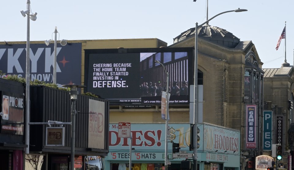 AmSovereignty's tweet photo. “Cheering because the home team finally started investing in DEFENSE.” 🇺🇸

#SuperBowlLX #StandWithICE https://t.co/hZRSYkm4Fd