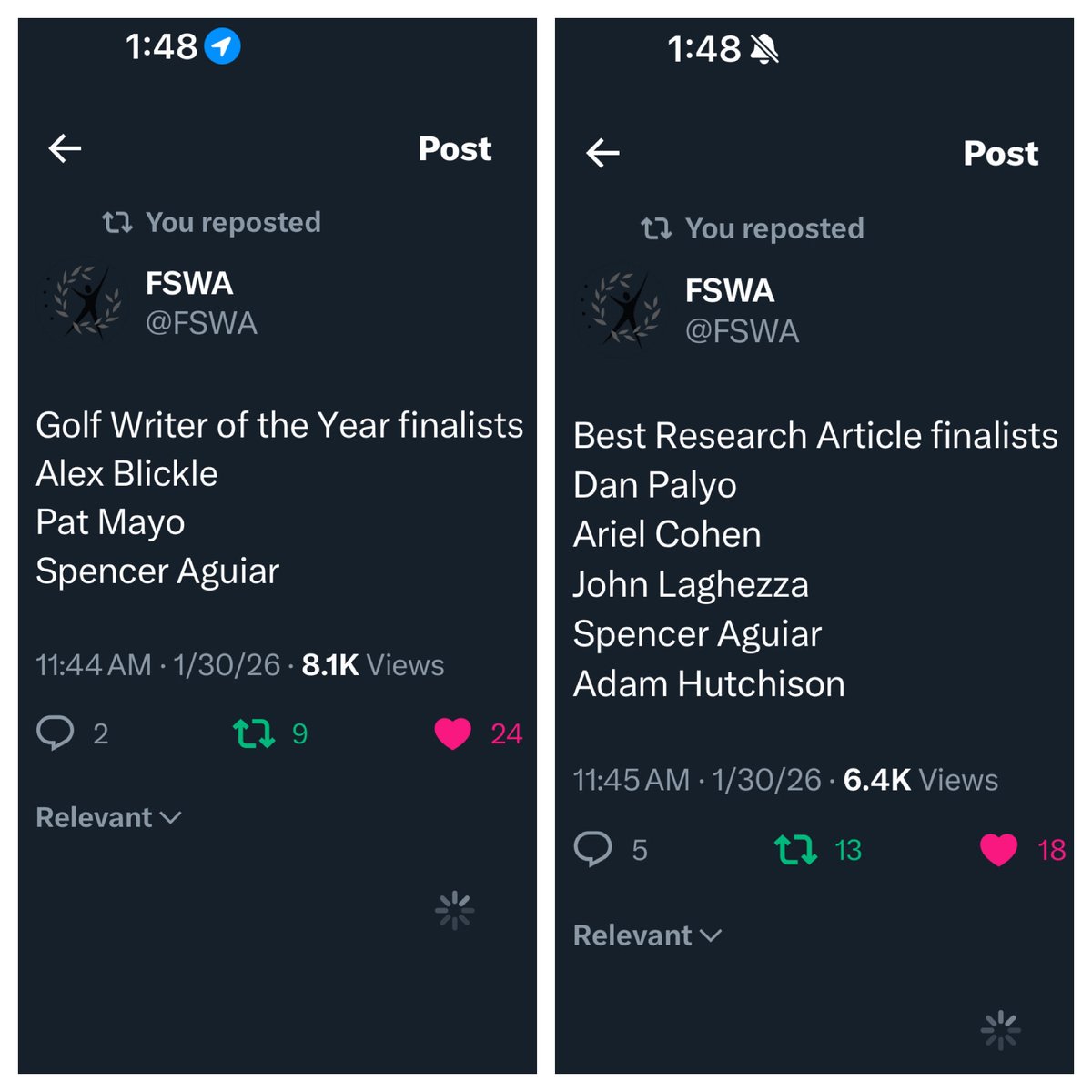 It is hard to put into words how much these two <a href="/FSWA/">FSWA</a> nominations mean to me. It is a funny way to say it, considering that putting words into action is something I have been fortunate to do in my career. However, it helps explain the gravity and impact I feel from receiving