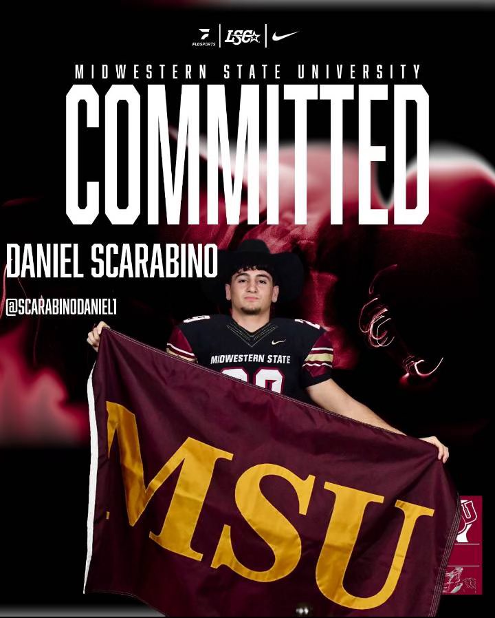 ScarabinoDanie1's tweet image. I’m proud to announce my commitment to @MSUTexasFB glad to be able to call this place home and continue my academic and athletic career @MustangsDC @coachfrazierMSU @CRFB_Recruiting @ChrisDudley @coach_maust