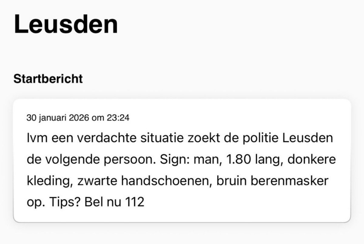 Verdachte situatie met man in berenmasker in Leusden