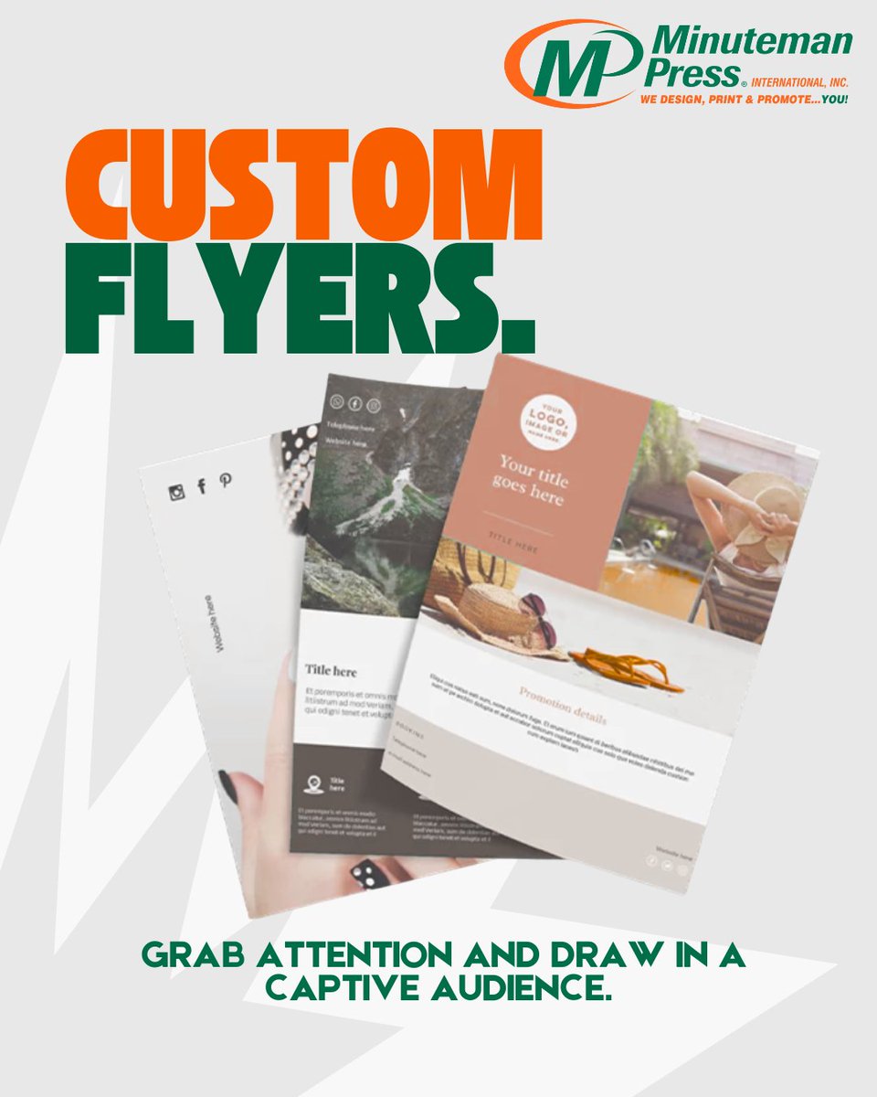 MMPressLou's tweet image. Hosting an event or need to share info quickly with customers? Minuteman Press's custom-designed, vibrant, and easy to distribute flyers help you get your message out fast and make an impact.

#CustomFlyers #EventMarketing #QuickPrint #CustomerCommunication #MinutemanPress