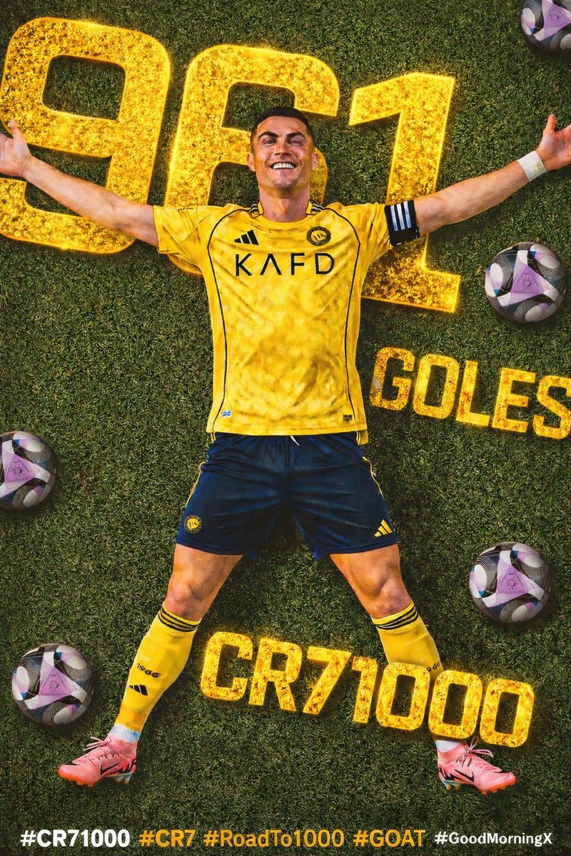 DAYI748909's tweet image. 961 goals.
One mindset.
One legacy in motion. 🐐⚽
The road to 1000 is getting louder, and this is just another chapter in greatness.
👉 Follow this page
💬 Comment how many goals you think he’ll finish with
#CR71000 #CR7 #RoadTo1000 #GOAT #FootballHistory #LegendContinues