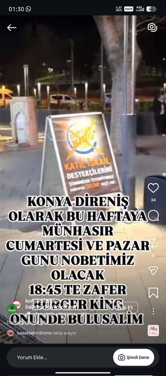 eesadbas's tweet image. Boykot Nöbeti Konyada bugün başladı. 

Her ilde, semt ve mahallelerde bu direniş büyüyerek devam edecek. 

Soykırıma alenen finansal destek sağlayan firmalar bu ülkeden defolup gidene kadar direniş devam edecek

instagram.com/reel/DUJlZqJjP…

#gazze
#boykot
#boykotnöbeti
#konyadireniş
