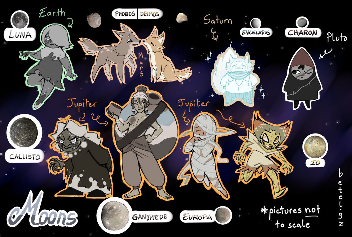 The Solar System personified! Some of my space OCs 🪐✨

#characterdesign #gijinka