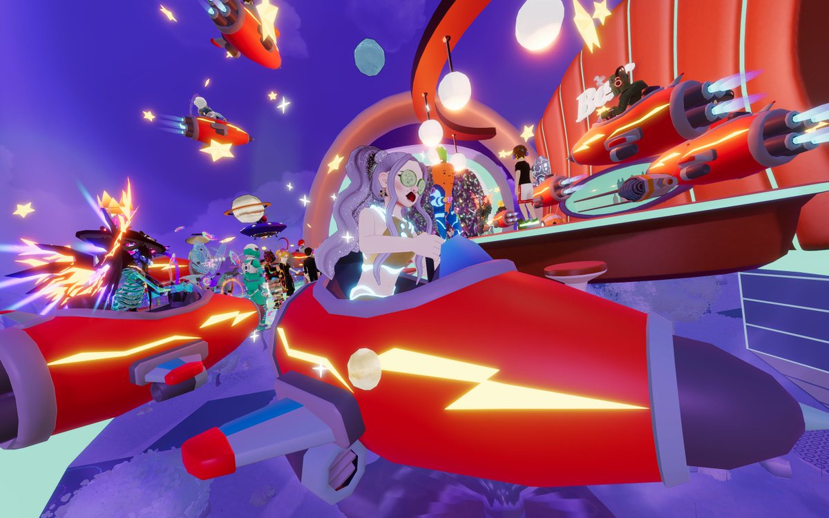 Launching straight into the weekend with <a href="/BillyTeacoin/">Billy Teacoin 6⃣🫖9⃣</a> and <a href="/Meryshark/">Mery</a> 🚀✨

🎶<a href="/DJAbilitea/">DJ Abilitea</a> 
💃Free Space Traveler Emote by <a href="/carlosmu_noz/">Carlos Muñoz</a> 
📍-105,128 Space Club by <a href="/HolaDCL/">¡Hola DCL!</a> 

#DCLfam #Decentraland