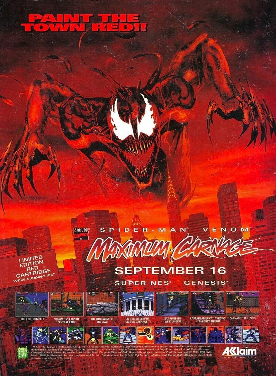 RetroGamerArt's tweet image. Spider-Man and Venom: Maximum Carnage (1994)