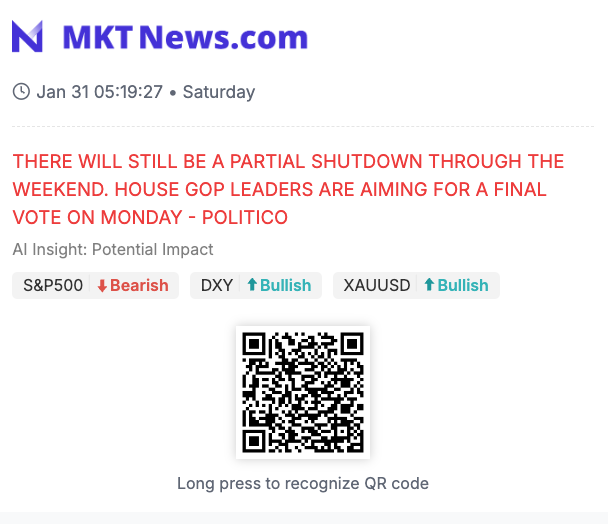 🇺🇸SENATE REACHES A DEAL TO GET THE GOVERNMENT FUNDING PACKAGE THROUGH CHAMBER TONIGHT - POLITICO

THERE WILL STILL BE A PARTIAL SHUTDOWN THROUGH THE WEEKEND. HOUSE GOP LEADERS ARE AIMING FOR A FINAL VOTE ON MONDAY
mktnews.com/flashDetail.ht…