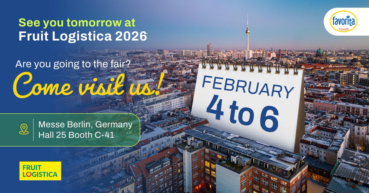 Favorita will be present at <a href="/FRUITLOGISTICA/">Messe Berlin</a> 2026 in Berlin. 
 ​
Discover how we add value for our customers and consumers through our sustainable premium offering. ​

👉 Visit our booth and let’s talk about the future! ​

#FavoritaBananas #FruitLogistica #Reybanpac