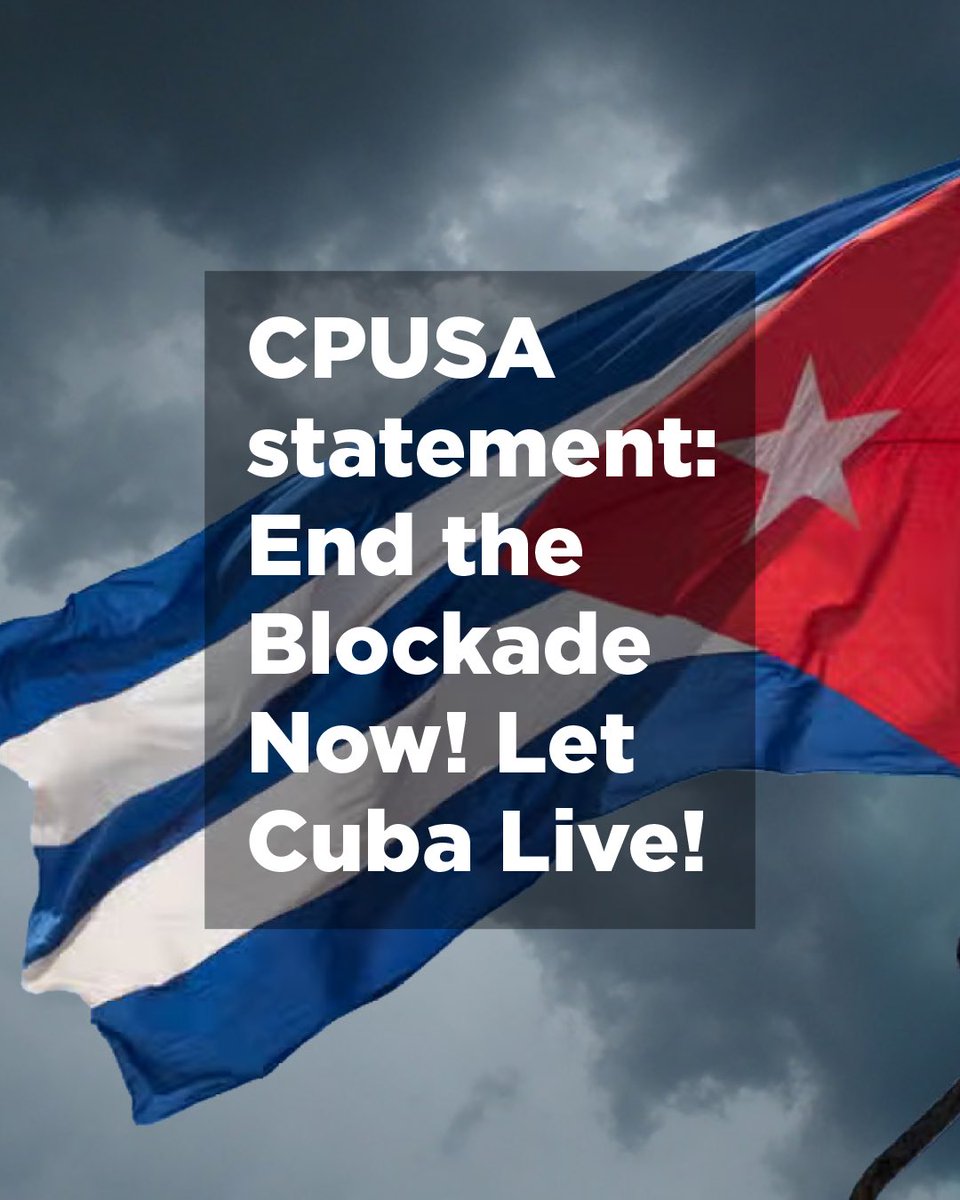 We condemn Trump escalation of U.S. war on Cuba

cpusa.org/article/we-con…

The Communist Party USA denounces the U.S. imperialist policy of blackmailing other countries to join this illegal blockade, and we see it as part of the broader, dangerous fascistic threat in the U.S.

We