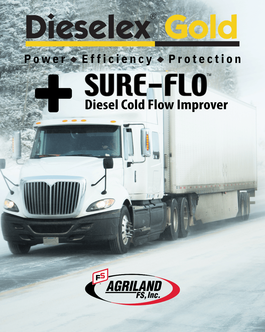 Get the complete cold weather package in your diesel fuel this winter at ALL of our FAST STOP locations with SURE-FLO cold flow improver combined with Dieselex Gold.