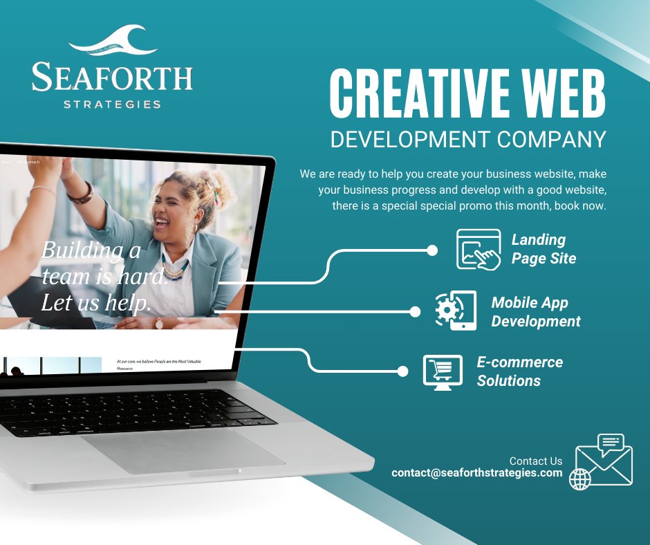 SeaforthCo's tweet photo. Build smarter. Launch faster. 🌊
SeaForth Strategies creates clean, modern websites that help your business grow—whether you need a landing page, e-commerce, or a custom web solution.
#webdesign #digitalmarketing #website
Ready to level up your online presence?
📩 contact@sea https://t.co/35gHYCkkLb