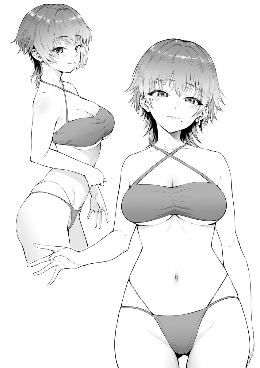 ウルフカットらくがきまとめ(すべて別キャラです)。 