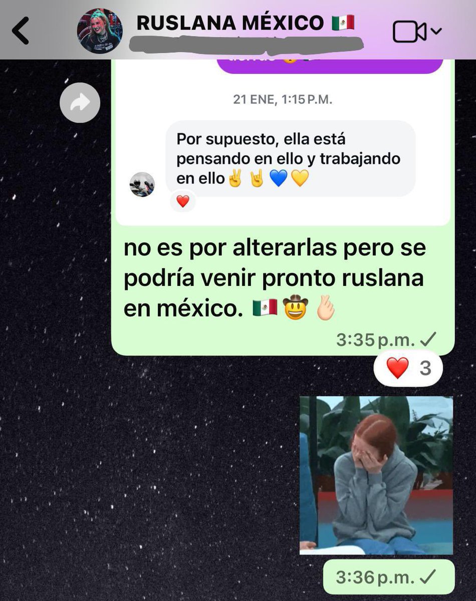 HOLA CHICAAASSSS. 
¿les gustaría unirse al grupo de whatsapp de ruslana méxico? solo avísenos y les enviamos el link. LES RECOMENDAMOS QUÉ SE UNAN PARA QUE NO SE PIERDAN DE NADA DE LO QUE SE VIENE PRONTITO. 🫰🏻🤠