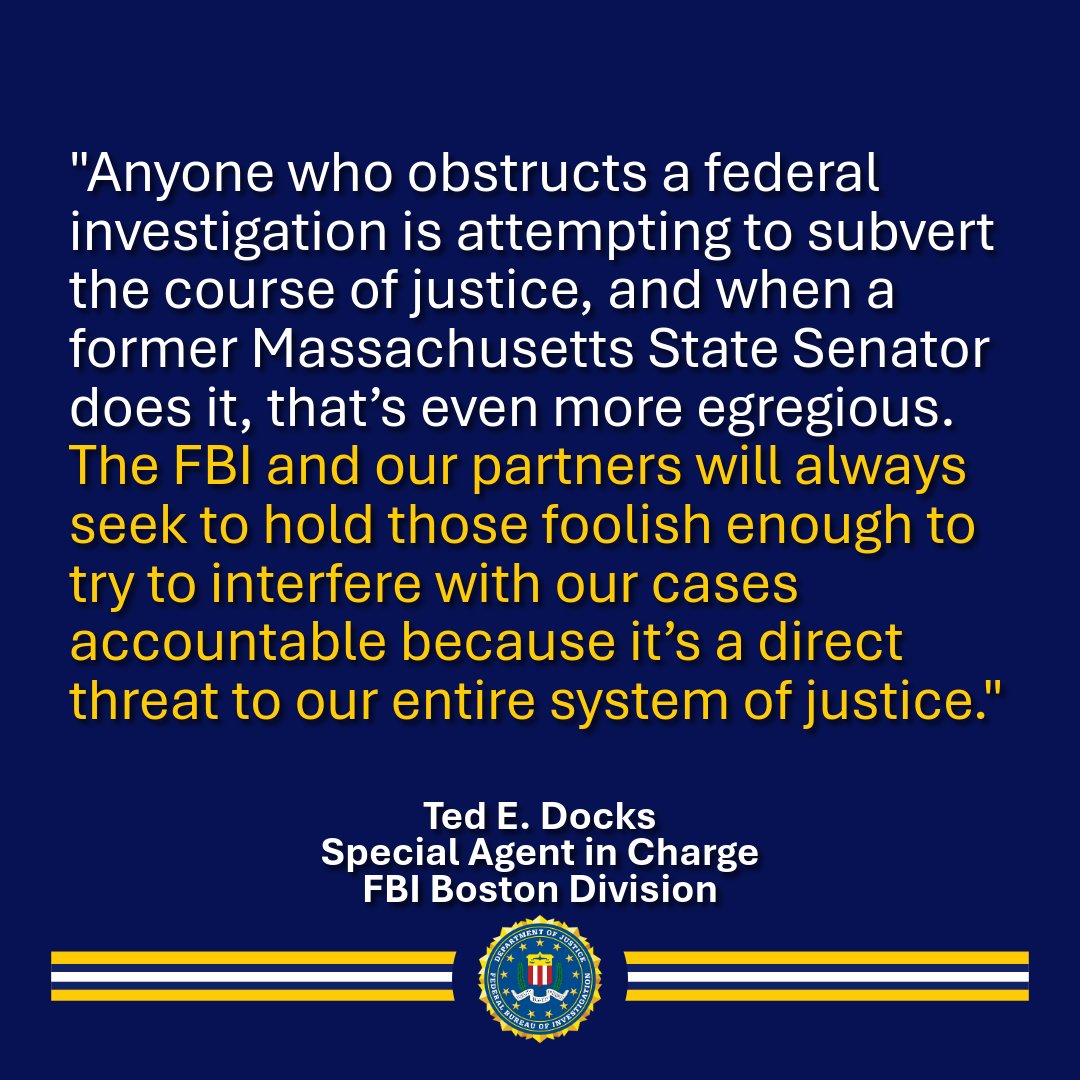 🚨 #BREAKING: Former Massachusetts State Senator Dean Tran, of Fitchburg, MA, has been sentenced to one year in federal prison for obstructing justice and lying to investigators in an attempt to cover up a fraudulent job offer from his sister’s company, following our
