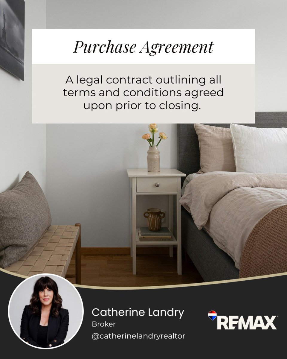 This legally binding document outlines all the terms, conditions, contingencies, and the agreed-upon price between the buyer and seller. Once signed, it marks the home as pending until closing day, making your dream home one step closer to reality!

#purchaseagreement