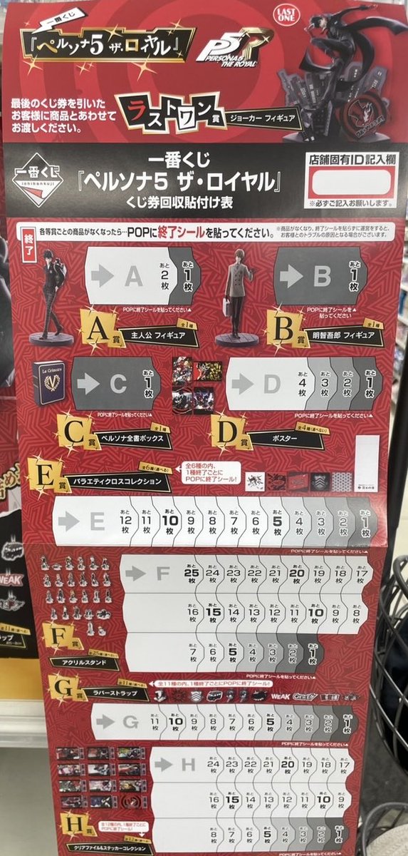 本日発売】一番くじ 『ペルソナ5 ザ・ロイヤル』アソート一覧⬇️ A賞