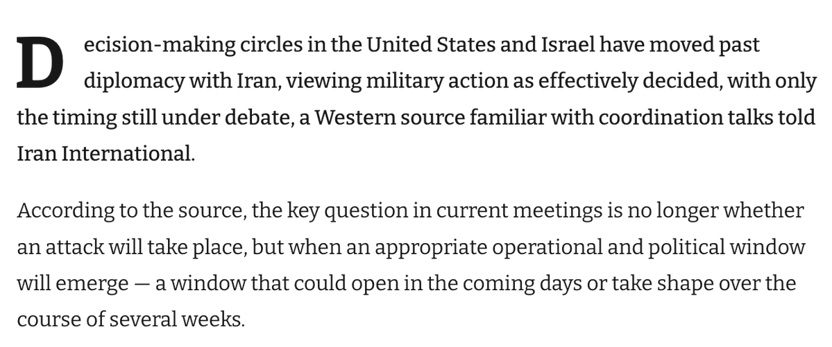 IntelDudee's tweet image. 🇮🇷🇺🇸‼️ URGENTE— "Los círculos de toma de decisiones de Israel y Estados Unidos, han decidido moverse hacia un ataque 'sin precedentes' y con una 'fuerza nunca antes vista'. 

Lo único que queda saber es cuando será, que muy probablemente sea en los próximos días".—