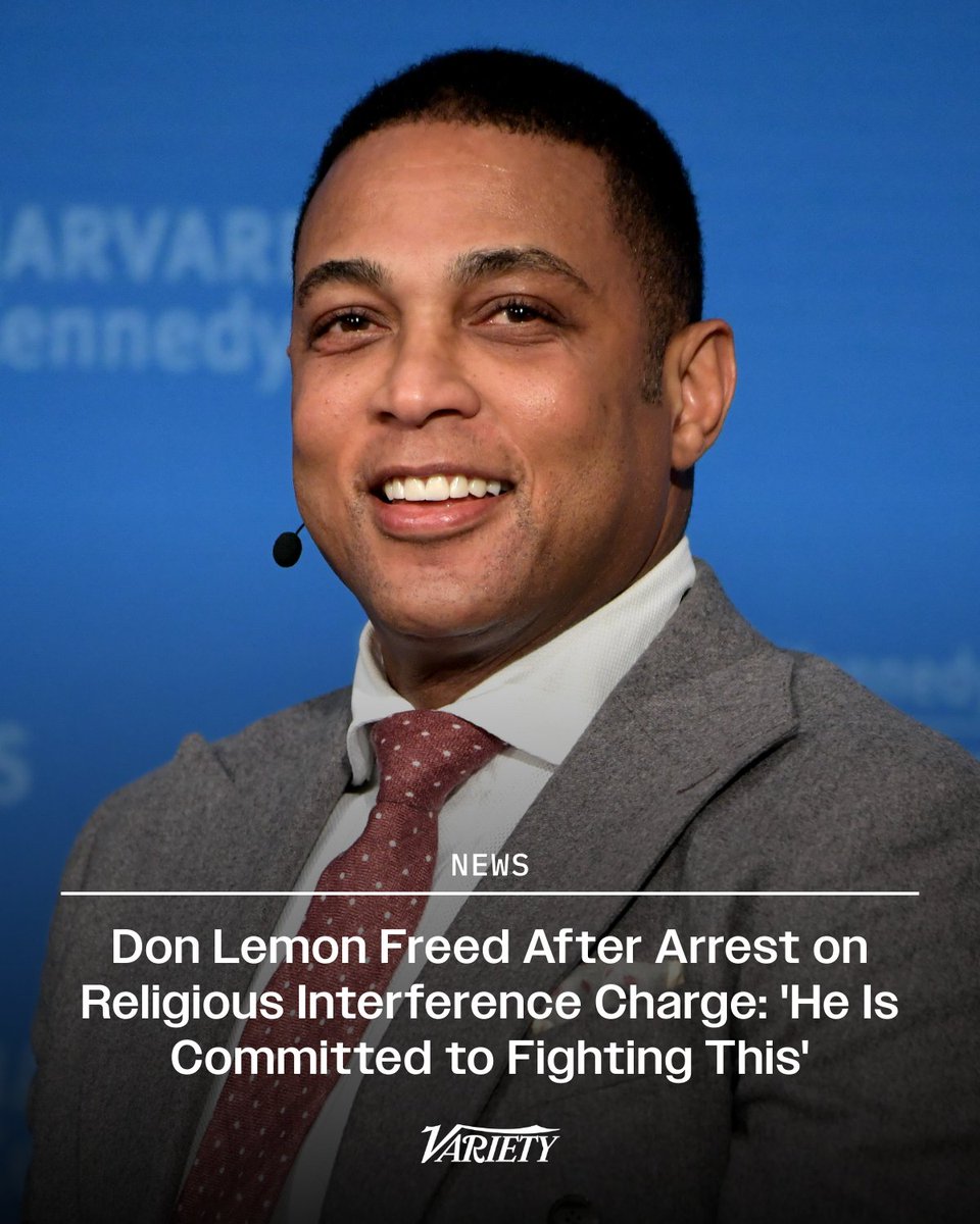 Variety's tweet image. A judge ordered Don Lemon released on his own recognizance after he was indicted for interfering with a religious service during an ICE protest in Minnesota.

The judge also denied the government’s request for a $100,000 bond and refused to restrict his travel to New York and…