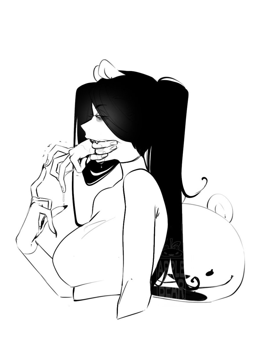 Practice sketch during comms this fine evening

Ps: NOT vore. Its comming out. Not going in.