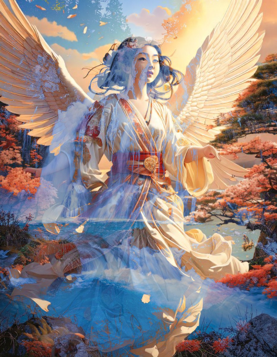 sanrotasu0216's tweet image. Angel in the waterfall   Thiên thần trong thác nước
#AI #PS #Adobe
