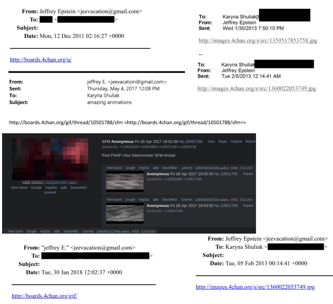 <a href="/CryptoCyberia/">Lain on the Blockchain</a> Apparently Epstein himself lurked the coomer boards on 4chan. I like how the yuri board /u/ is linked specifically kek