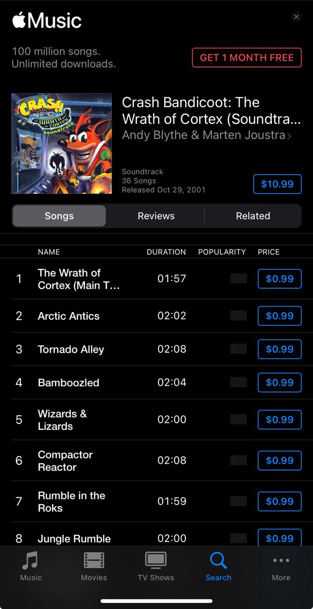 JoshGamnChannel's tweet photo. Breaking News! Crash Bandicoot The Wrath of Cortex soundtrack is available to purchase on iTunes and is available to Stream on Spotify!
https://t.co/hn1Y8KSo3Q
#CrashBandicoot #CrashBandicootTheWrathOfCortex #WrathOfCortex https://t.co/u5ck7tBqqv