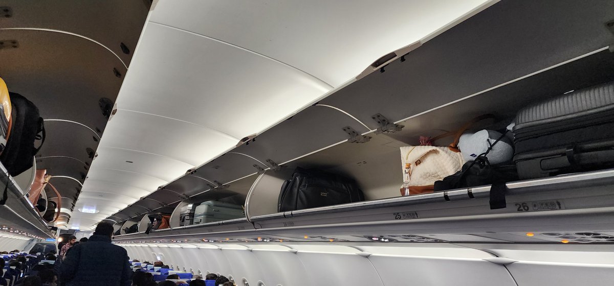 shetgeri's tweet photo. @IndiGo6E @MoCA_GoI Makes no sense. I've complained to MoCA too. There is so much space in the overhead bins. Action may be taken against the staff for wrong SOP. Any loss or missing items will be responsibility of 6E. Good day. https://t.co/r9dLSxZCRQ