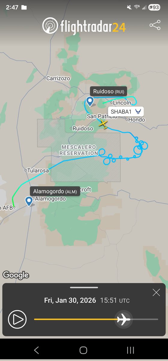 norb420's tweet photo. #AE0943 as #SHABA1 π― Shaba with 4 flights today. Flying out of Holloman, Alamogordo, and Ruidoso with a bunch of figure 8's and a few orbits. Most of the work happening the BEAK C MOA at around 14,500 feet. https://t.co/iPhbfUXyQg