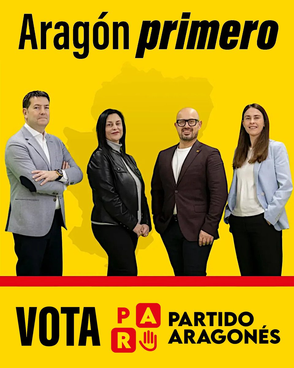 AragonPAR's tweet photo. 🤔 Superada media campaña electoral, ya no queda duda sobre los mejores candidatos y candidatas, las mejores propuestas a favor de los aragoneses y las mejores ideas, actitud y compromiso para poner a Aragón Primero. 

🟨🟥🟨 #Aragón ‼️
#AlbertoXAragón #8F
#AragónPrimero #VotaPAR https://t.co/NNhG3IP5Jh