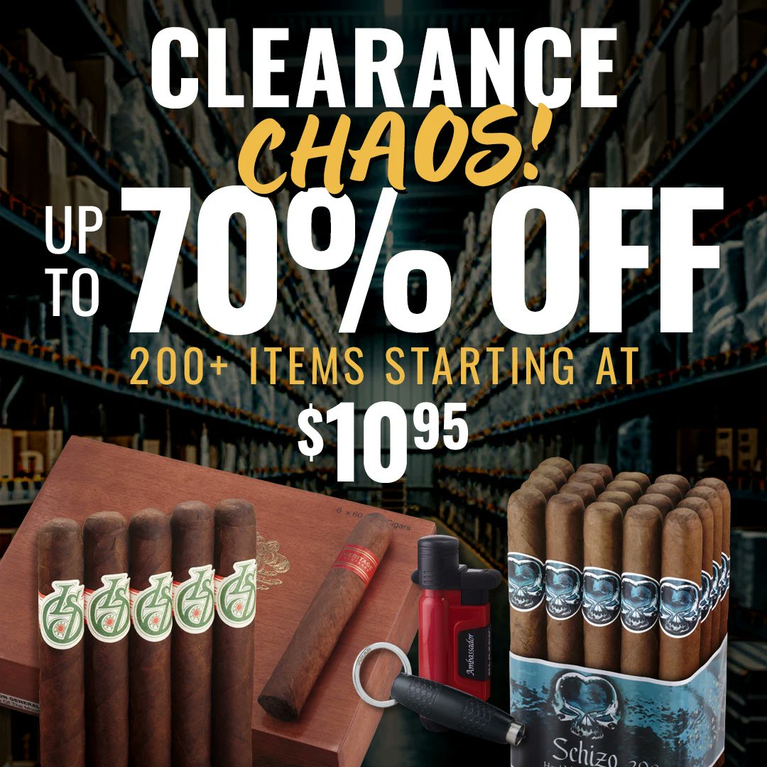 Famous Cigars Winter Clearance: 200+ Items discounted up to 70% OFF! Deals start at a measly $10.95

tkqlhce.com/click-10051594…
(Click Link to Activate Discount) Exclusions Apply
Find All Cigar Coupons at cigarfinder.com/coupons
Expires: 02/05/26 or While Supplies Last
Brought to