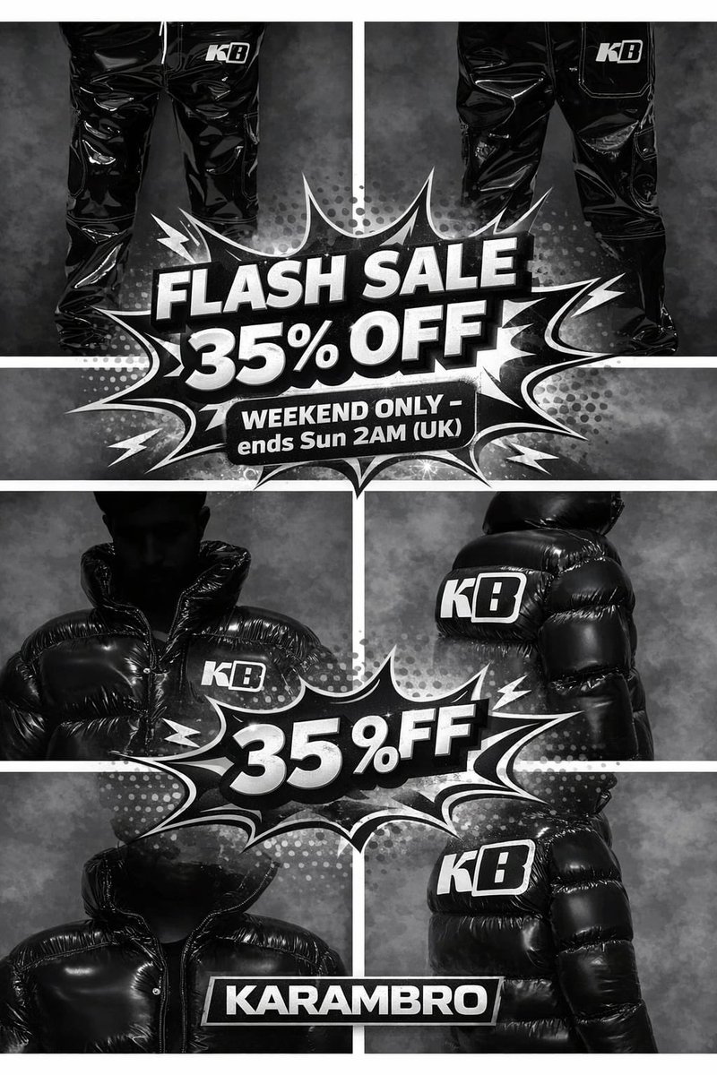 “Everything 35% OFF 🔥
Weekend only – ends Sun 2AM (UK).
Shop now. Karambro

#Karambro #FlashSale #WeekendSale #35Off #NewLaunch #Streetwear #LimitedTime #ShopNow #FashionSale #KarambroStyle