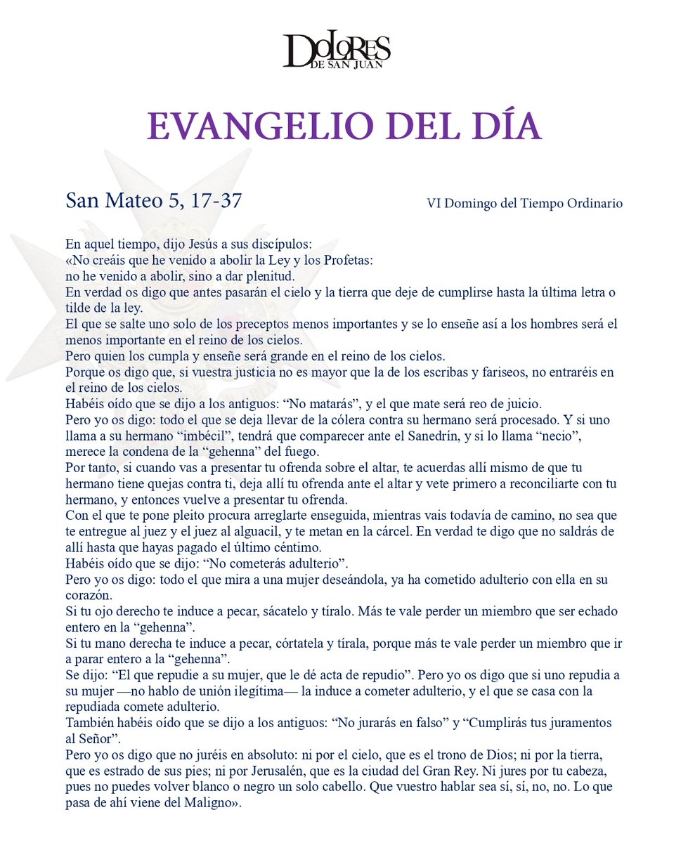 #EvangelioDeHoy | San Mateo 5, 17-37